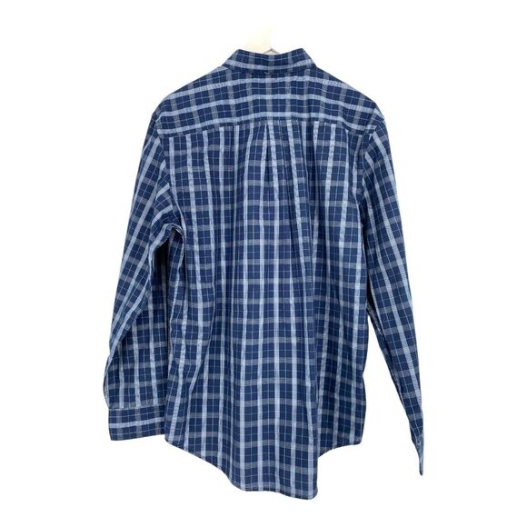 NEW $58 Denim & Flower Mens Cotton Long Sleeve Button Slim Fit Shirt Navy Size M - Picture 10 of 10